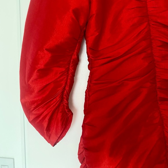NWOT ZARA | Rare Red Cocktail Draped Mini Dress | S - Picture 6 of 9